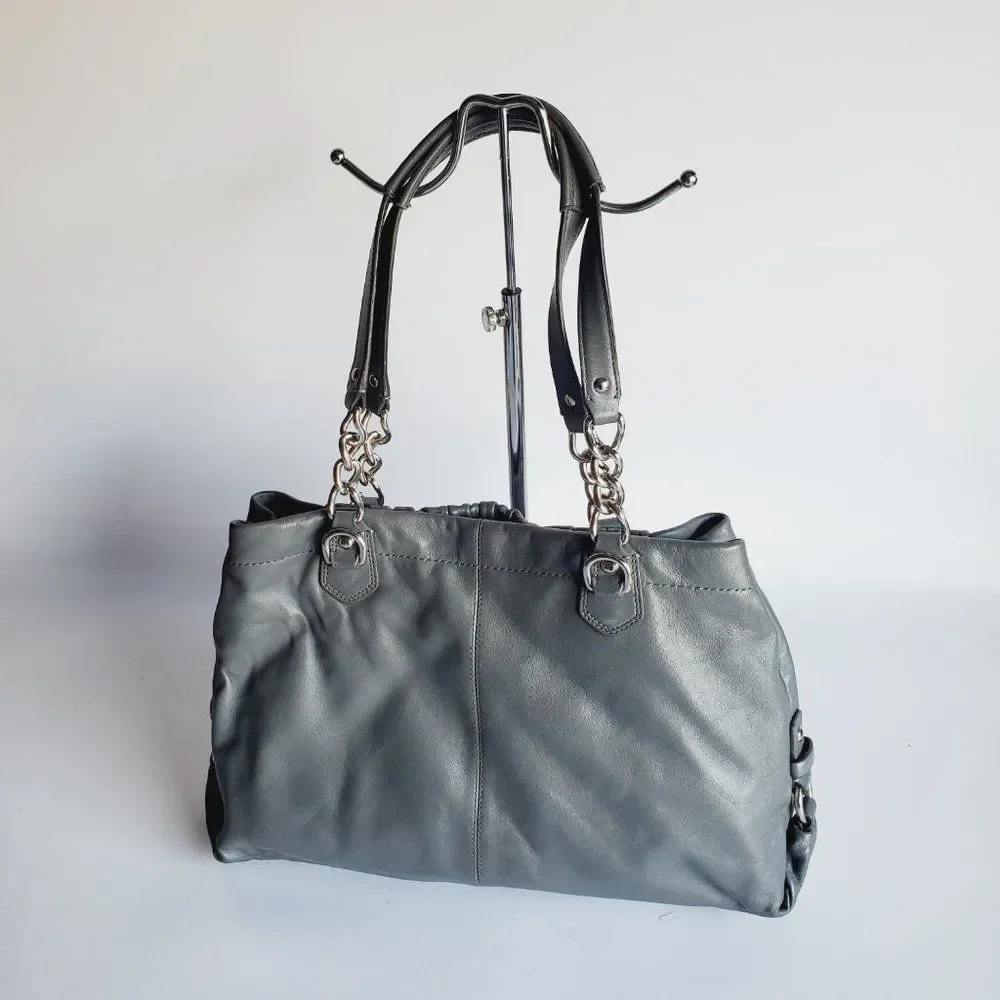 Coach Women's Gray Ashley Gathered Leather Carryall Tote Shoulder Bag - Picture 3 of 7
